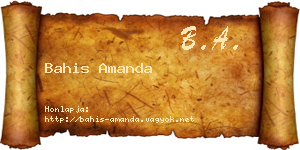 Bahis Amanda névjegykártya